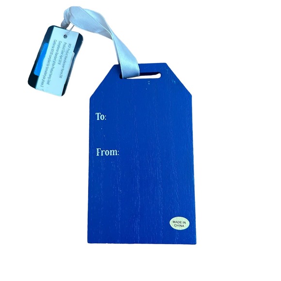 Kansas Jayhawks Team Sports America Christmas ornament gift tag blue red yellow - Picture 2 of 4